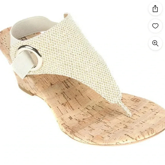 White Mountain Womens Aida Thong Slingback Wedges - Picture 1 of 10